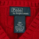 Age 9 Months Polo By Ralph Lauren Sweater Vest - 3XS Red Cotton