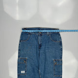 Made In USA Levis Carpenter Cargo Trousers - 36W UK 16 Blue Cotton