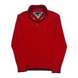 Tommy Hilfiger 1/4 Zip - Medium Red Cotton