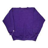 Starter Sweatshirt - Large Purple Cotton