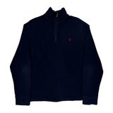 Polo By Ralph Lauren 1/4 Zip - Large Navy Cotton
