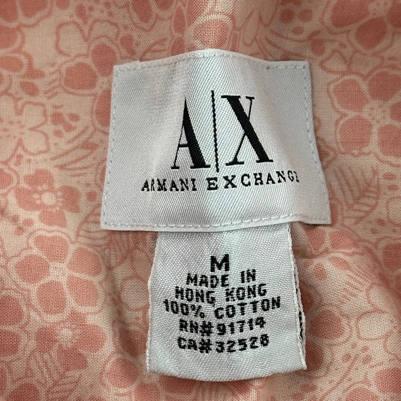 Armani Exchange Floral Shirt - Medium Pink Cotton