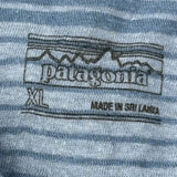 Patagonia Striped Polo Shirt - XL Blue Cotton