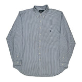 Ralph Lauren Striped Shirt - 2XL Blue Cotton