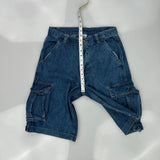 Wrangler Cargo Denim Shorts - 30W 12L Blue Cotton