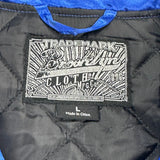 Championship Patches Brooklyn Cloth Graphic Bomber Jacket - Large Blue Polyester