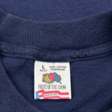 Fruit Of The Loom Graphic T-Shirt - Large Navy Cotton