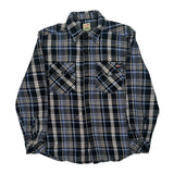 Dickies Checked Flannel Shirt - Medium Blue Cotton