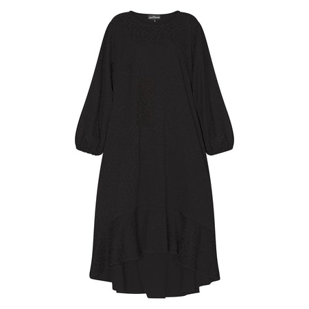 Plus Size Black Leopard Print Jacquard Midi Dress - Aphrodite - Up to UK 22/US 18