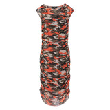 Boudicca Summer Orange Camouflage Ruched Dress-Inclusive Plus Size up to UK 24 / US 20