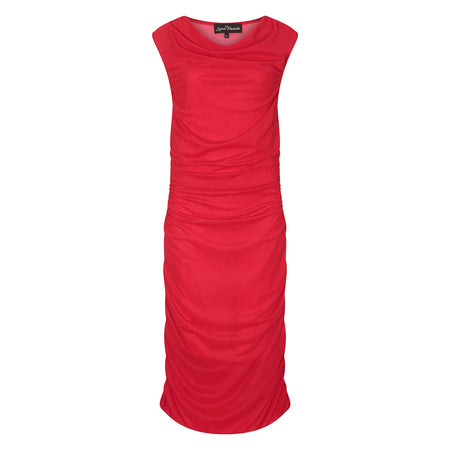 Boudicca Summer Cardinal Red Midi Dress -Inclusive Plus Size up to UK 22 / US 18