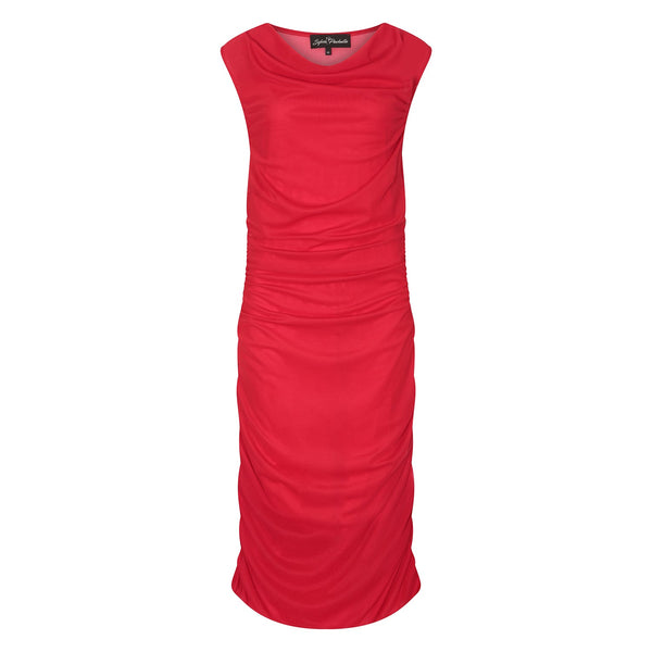 Boudicca Summer Cardinal Red Midi Dress -Inclusive Plus Size up to UK 22 / US 18