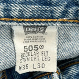 505 Levis Jeans - 34W 30L Light Wash Cotton