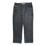 Embroidered Avalanche Studded Jeans - 38W 31L Gray Cotton