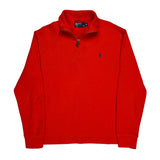 Polo By Ralph Lauren 1/4 Zip - Medium Red Cotton
