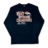 Broncos Nfl Long Sleeve T-Shirt - Large Navy Cotton