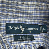 Blake Ralph Lauren Checked Shirt - Large Blue Cotton