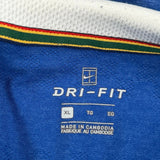 Nike Striped Polo Shirt - XL Blue Polyester