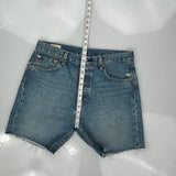 Levis Denim Shorts - 34W 9L Blue Denim