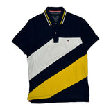 Tommy Hilfiger Striped Polo Shirt - Medium Navy Cotton