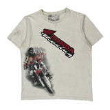 Motocross Honda Racing Graphic T-Shirt - Large Cream Cotton