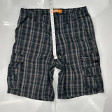 Lee Checked Cargo Shorts - 32W 10L Gray Cotton