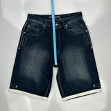 Unbranded Contrast Stitch Denim Shorts - 33W 12L Dark Wash Cotton