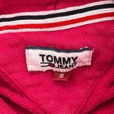 Tommy Jeans Spellout Hoodie - Small Red Cotton