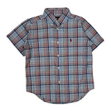 Age 4 Ralph Lauren Checked Short Sleeve Shirt - XS Blue Cotton