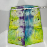 True Religion Tie-Dye Cargo Shorts - 36W 14L Multicoloured Cotton
