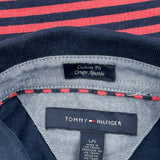 Tommy Hilfiger Striped Polo Shirt - Large Navy Cotton