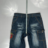 Avon Celli Cargo Shorts - 38″ Waist Acid Wash Denim