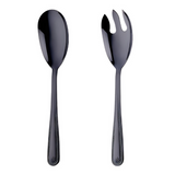 Anygleam Black Giant Spoon & Fork Set – 2-Piece Stainless Steel