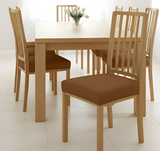 Anyseat Plain Coffee Stretch Chair Cover – Washable, Removable Dining & Kitchen Seat Protector