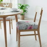 Anyseat Light Blue Pink Flower Print Chair Cover – Stretch Washable Removable Seat Cover for Dining & Kitchen