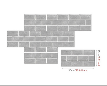 ANYDECO Wallpaper Industrial Gray 18 Pcs Waterproof Self Adhesive Removable DIY Modern Marble Tile Wall Sticker Home Decor