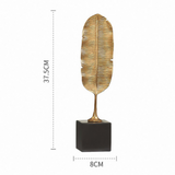 ANYHOUZ Gold Feather Sculptures Tabletop Decor – Modern Metal Art Ornament for Living Room Display & Home Crafts