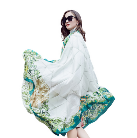 Anyyou 100% Mulberry Silk Light Green Long Scarf Luxury Brand Women Beach Shawl Wear Swimwear Pashimina Face Shield Foulard