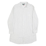 LAUREN RALPH LAUREN Womens White Striped Shirt Dress Cotton Blend Long Sleeve XS