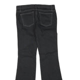 GAP Womens Black Regular Flared Denim Jeans W32 L32 Cotton Blend Zip