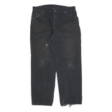 DICKIES Mens Cotton Blend Black Relaxed Loose Fit Trousers W36 L30 Workwear