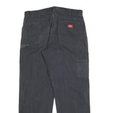DICKIES Mens Cotton Blend Black Relaxed Loose Fit Trousers W36 L30 Workwear