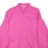 ZARA Womens Pink Cotton Blend Shirt Long Sleeve Collared L Classic Button Down