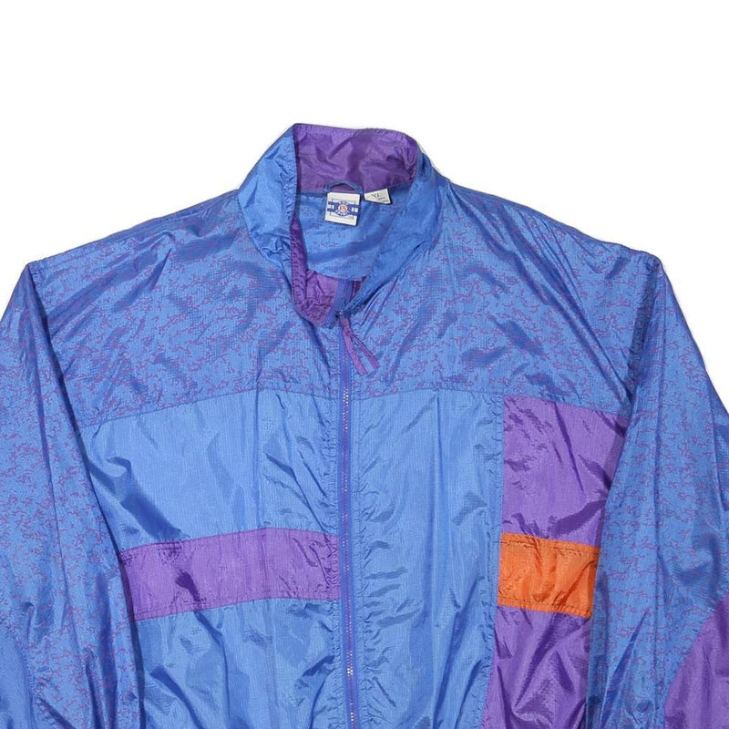 PRO SPIRIT Mens Blue & Purple Colourblock Jacket XL Polyester Blend Zip Casual