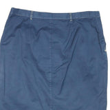 ELANA MIRO Womens Blue Cotton Blend Button Midi Skirt XL Casual Classic Style