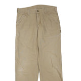 CARHARTT Mens Regular Fit Beige Cotton Blend Zip Trousers W32 L30 Workwear
