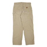 CARHARTT Mens Regular Fit Beige Cotton Blend Zip Trousers W32 L30 Workwear