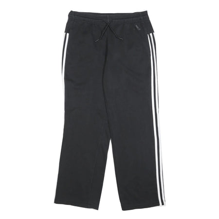 ADIDAS Womens Joggers Black & White Slim Straight UK 12 W30 L30 Cotton Blend