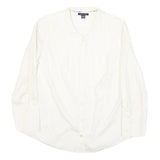 TOMMY HILFIGER Womens White Shirt Long Sleeve Collared M Classic Cotton Blend
