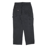 DICKIES Mens Regular Fit Black Cotton Blend Workwear Trousers W32 L30